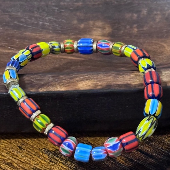 Hand Crafted Jewelry - Bohemian colorful Lamp work Beaded Beacelet